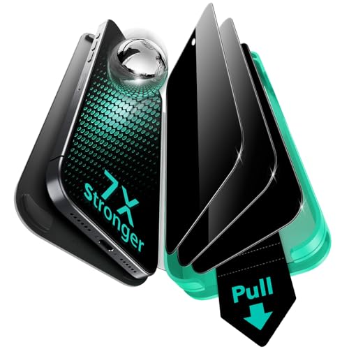 【３秒で完成・50kg耐衝撃】ESR ガラスフィルム iPhone 17 Pro Max用 覗き見防止 9H越え硬度 強化ガラス 米軍MIL規格 ３枚 さらさら 気泡無し 指紋防止 自動除塵 ホコリフリー SGS認定品 1.7M鋼球落下テスト 高耐久 いphone17promaxガラスフィルム 超簡単ガイド枠(UltraFitトレイ)付きAmorite保護フィルム 画像1