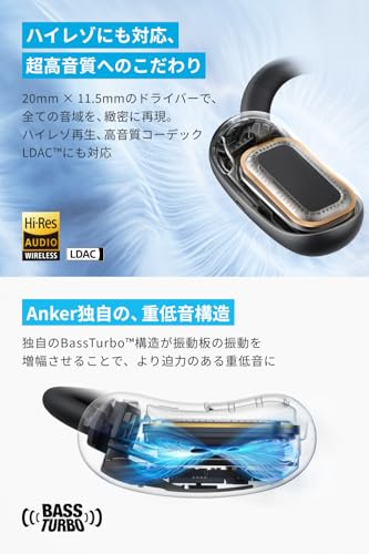 Anker Soundcore AeroFit 2 (Bluetooth 5.4)【オープンイヤー型ワイヤレスイヤホン / IP55防塵防水規格/ 最大42時間再生 / マルチポイント接続/PSE技術基準適合】ディープブルー 中間 画像