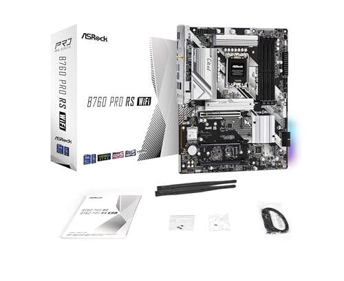 ASRock B760 Pro RS WiFi 6E LGA1700 HDMI DisplayPort eDP Intel B760 ATX マザーボード DDR5 192GB 7200+ (OC) MHz SATA3 6.0 Gb/s USB3.2 Gen2 2.5G LAN PCIe5.0 M.2 64bit 1枚目 画像