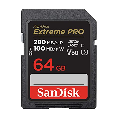 【 サンディスク 正規品 】 SanDisk SDカード 64GB SDXC Class10 UHS-II V60 読取最大280MB/sExtreme PRO SDSDXEP-064G-GHJIN 新パッケージ 1枚目 画像