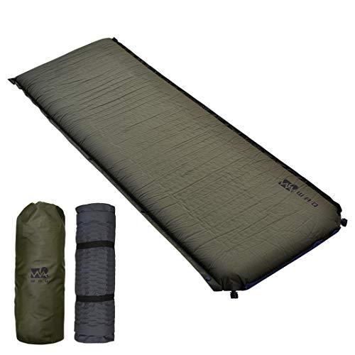 WAQ キャンプマット 車中泊マット 厚手 8cm コンパクト R値 6.0 特殊ウレタン 軽量 インフレーターマット (OLIVE(オリーブ)) 1枚目 画像