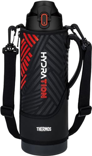 サーモス 水筒 真空断熱スポーツボトル 1.5L ブラックオレンジ 保冷専用 子供用 ポーチ付き 肩に優しいストラップ FJS-1500F BKOR 1枚目 画像