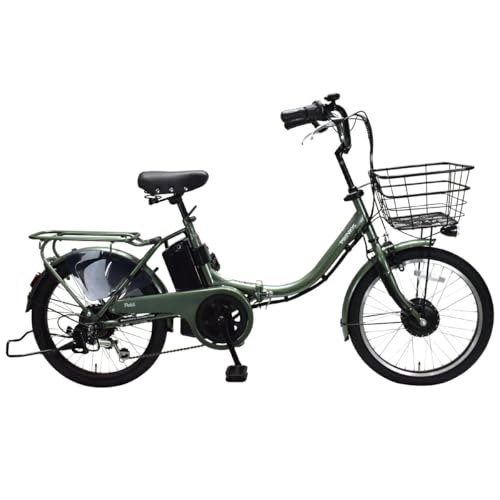PROVROS(プロブロス) Petit ぺティート 電動アシスト自転車 折りたたみ 20インチ シマノ6段変速 リチウムイオンバッテリー 前輪駆動 最大87km走行 型式認定 公道可能【メーカー保証1年】P-B206Epro(ブリティッシュグリーン) 1枚目 画像