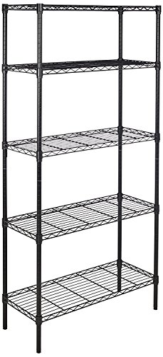 Amazonベーシック 5段スチールラック 棚 メタルラック 耐荷重794kg 幅91.4×奥行35.6×高さ183cm ブラック 1枚目 画像