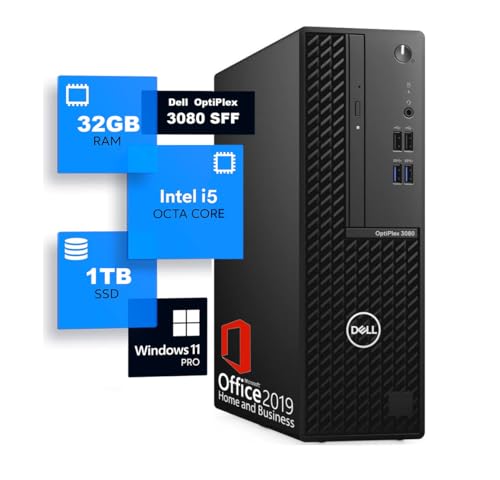【整備済み品】 DELL OptiPlex 3080 SFF 第10世代 i5 メモリ 32GB / SSD:1TB/Windows11 Pro/MS Office2019/USB3.0/DVD/4KHD対応/HDMI/DP/WIFI・Bluetooth無線端子付き (整備済み品) 1枚目 画像