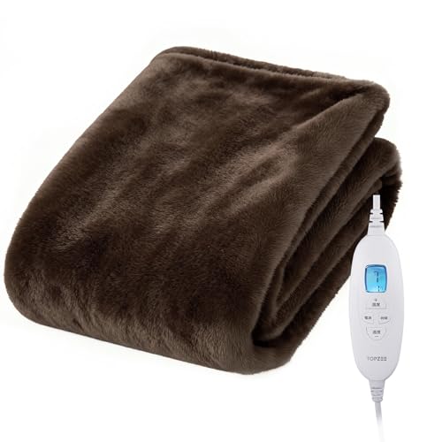 電気毛布 敷き 掛け 【『andGIRL』2025年秋号掲載】 TOPZEE 電気ブランケット 188×130cm 両面フランネル 電気毛布 掛け敷き兼用 ダニ退治 洗える 電気膝掛け 電気敷き 省エネ 10段階温度調節 1-9Hタイマー 電気敷毛布 電気掛け毛布 ふわふわ 冷え性対策グッズ 暖房器具 過熱保護 PSE認証済み(ダークブラウン) 1枚目 画像