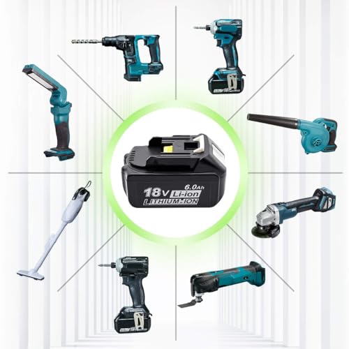 マキタ 18V バッテリー BL1860B 互換： 対応マキタ バッテリー 6Ah 電動工具用マキタ互換 電池残量表示機能 PSE認証済 2個セット 中間 画像