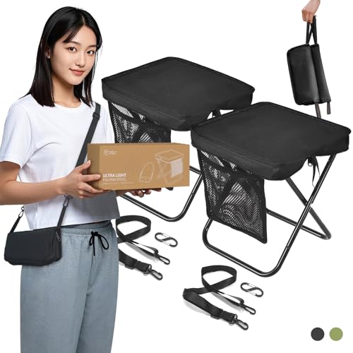 Northdeer【2025Newモデル】折りたたみ椅子 コンパクト 超軽量 アルミ合金 ショルダーとカラビナ付き 持ち運び 便利 アウトドアチェア 収納袋一体型 携帯チェア キャンプ 椅子 【意匠権取得】 日本語取扱説明書付き 旅行 ハイキング お釣り 試合観戦 2点入り 1枚目 画像