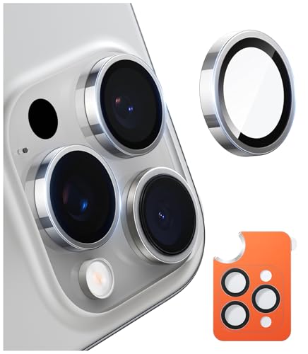 【宇宙航空材料・元のまま再現】TORRAS iPhone16Pro用 /iPhone16ProMax用カメラ保護フィルム 米軍規格 黒縁取り 1セット 曇りなし キラキラ アイフォン16プロ用/16プロマックス用レンズカバー チタニウム LensGuard 1枚目 画像