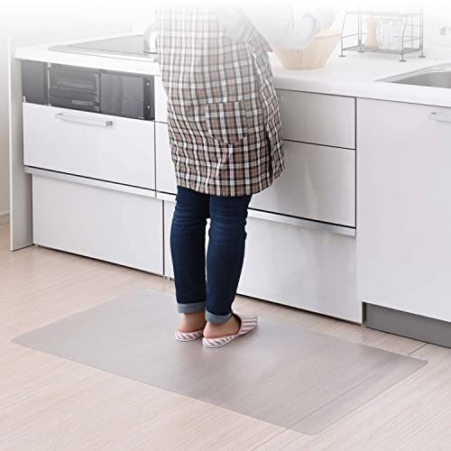 山善(YAMAZEN) キッチンマット 透明 クリア 拭ける 傷防止 シート 60×120cm 1.5mm厚 (はさみでカットできる/床暖房対応) 床保護 クリアマット 透明マット 床 台所 CFM-1260 画像1