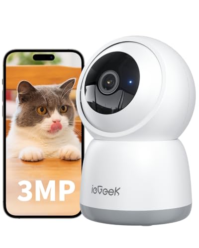 【360°自動定期見回り・5GWiFi対応】ieGeek 見守りカメラ ペットカメラ iphone対応 可上下自動追尾 レンズのオフ可能 300万画素 赤外線暗視 双方向会話 PTZ首振り プリセット機能 防犯カメラ 室内 24h常時録画 動体検知 スマホ通知 犬/猫/お年寄り 監視カメラ 警報通知 家族共有 Alexa対応 クラウド/メモリカード 室内カメラ 接続簡単 画像1