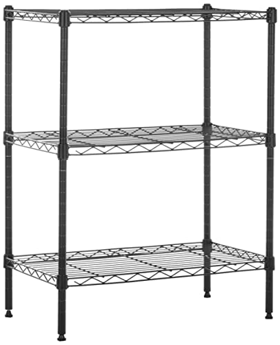 Amazonベーシック 3段スチールラック 棚 メタルラック 耐荷重340kg 幅58.9×奥行34×高さ76.2cm ブラック 画像1