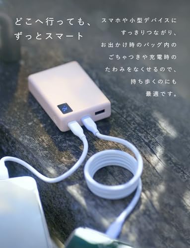 CIO スパイラルケーブル CtoC (Type-C/USB-C) 急速充電 磁石 マグネット吸着 充電ケーブル PD 240W データ転送 480Mbps 形状記憶 (01:ライトブラック, 1m) 中間 画像