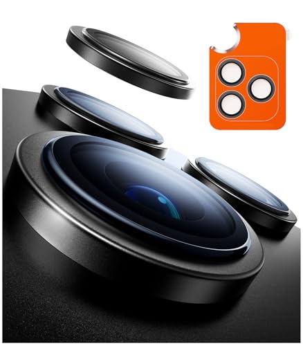 TORRAS For iPhone16Pro カメラ保護 iPhone16ProMax 用 カメラ保護カバー【澄んだ日常を鮮明のままに】米軍MIL規格 宇宙航空材料 カメラフィルム アンチグレア 曇り防止 黒縁取り 1セット カメラカバー iPhone 16Pro / 16 Pro Max レンズカバー ブラックチタニウム LensGuard 画像1