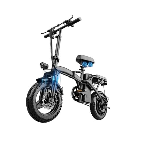 TVTKE 電動自転車 折りたたみ式 軽量 電動アシスト自転車 リチウムバッテリー LEDト 軽量 200kgまで積載可能 折りたたみ簡単 収納便利 コンパクト 通勤 通学 アウトドア (デラックスエディション - 7段ショックアブソーバー／20Aで約60kmの電気走行距離) 画像1