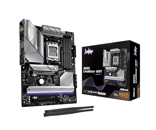 ASRock マザーボード B850 LiveMixer WiFi AMD Ryzen 9000 / 8000 / 7000 シリーズ CPU (Soket AM5) 対応 DDR5 ATX マザーボード 【国内正規代理店品】 1枚目 画像