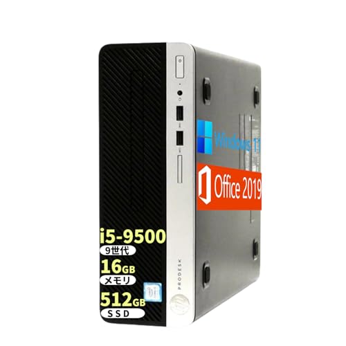 【整備済み品】H P デスクトップPC 400G6 SFF/第9世代Corei5-9500/メモリ 16GB/SSD 512GB/USB 3.1/DVDドライブ/有線LANポート/無線WIFI/省スペース型/初期設定済 1枚目 画像