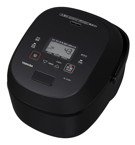TOSHIBA(東芝) 炊飯器 炎匠炊き 5.5合 RC-10VRV(K) グランブラック 真空IH rice cooker 日本製 真空ひたし 真空保温白米40時間 画像1