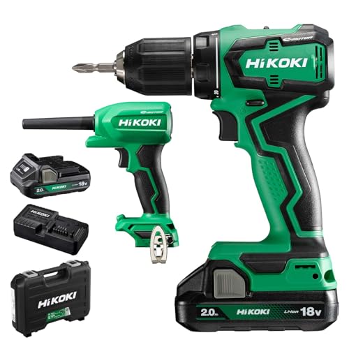 【Amazon.co.jp限定】HiKOKI(ハイコーキ) 18V充電式ドライバードリル DS18DD(2BG) + 18V充電式エアダスター RA18DA(NN) セット 1枚目 画像