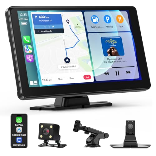 Chamequinho ディスプレイオーディオ 9インチ ポータブル カーオーディオ バックカメラ付き オーディオ一体型 CarPlay/Android Auto対応 アンドロイドナビ Bluetooth接続 内蔵スピーカー/FMトランスミッター/AUX接続対応 日本語説明書付き 1枚目 画像