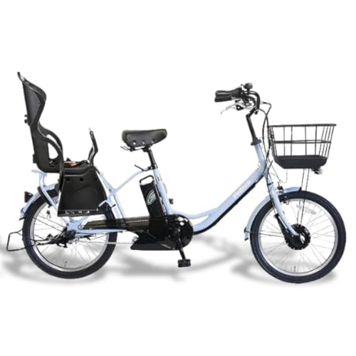 【100%完成車納品】 PELTECH(ペルテック) 後チャイルドシート付電動アシスト自転車 20インチ内装3段 TDN-207LPC (12AHバッテリー, ブルーグレイ) 1枚目 画像