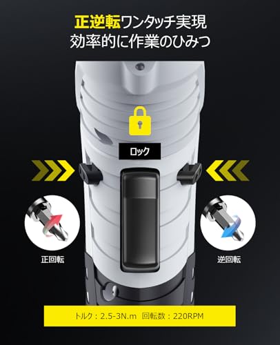 NigerNile 電動ドライバー 小型 電動ドリル ドライバー 正逆転切り替え 2種類変形【4.2V 1500mAh新昇級版 48個部品+軍手付き】電動2.5-3N.m 延長棒 ドリルシャフト Type-C充電 連続使用時間60分 コードレス LEDライト 強磁気 軽量静音 女性 初心者対応 収納ケース DIY工具 家庭/DIY/家具組立用 日本語説明書付き 中間 画像