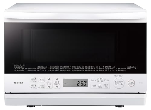 TOSHIBA(東芝) スチームオーブンレンジ 石窯オーブン 23L ER-Y60(W) グランホワイト 250℃ フラットテーブル 電子レンジ 赤外線センサー ノンフライ調理 簡単お手入れ 小型 新生活 一人暮らし 画像1
