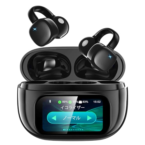 イヤホン bluetooth ワイヤレスイヤホン【2025年の衝撃作·ディスプレイ付きのイヤーイヤホンが登場】 最先端Bluetooth5.4技術 Hi-Fi オープンイヤーイヤホン 耳挟み型 開放型 耳を塞がない AAC/SBCに対応 通話ノイズキャンセリング LEDディスプレイ残量表示 超軽量 快適フィットで痛くない 音漏れ抑制 高感度タッチボタン Type-C急速充電 スポーツ 通勤/通学 画像1