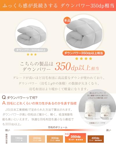 Softime 掛け布団 人工羽毛布団 シングル 冬 ダックダウン93%相当 【宇宙服素材エアロゲル採用 羽毛布団より軽量·保温】 体にフィットする立体キルト 帝人FWALINE使用保温力 肌掛け布団 軽くて暖かい 冬用 掛けふとん あったか ホコリ出にくい 洗える 抗菌防臭 防ダニ 柔らかな肌触り ピーチスキン加工 充填量1.3kg（150x210cm グレー） 中間 画像