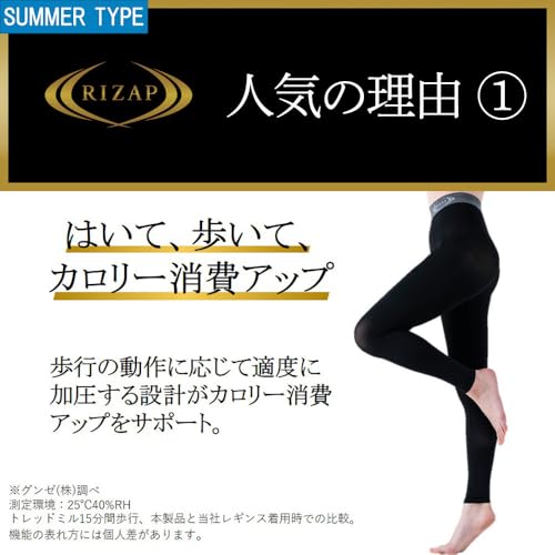 [グンゼ] 着圧レギンス RIZAPライザップ シェイプレギンス はいて歩いてカロリー消費アップ 10分丈スパッツ 最後 画像