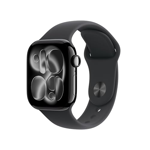 Apple Watch Series 11(GPS + Cellularモデル)- 42mmジェットブラックアルミニウムケースとブラックスポーツバンド - S/M 1枚目 画像
