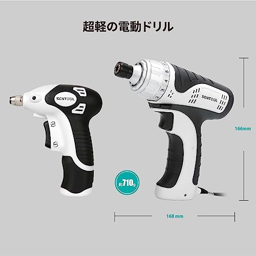 SENTOOL 電動ドリル 小型 2025 USB Type-C 充電式 7.2V 電動ドライバー コードレス ドリルドライバー 軽量710g 無段階変速 正逆転切替 11+1段階トルク 最大トルク15N・m 穴あけ 能力 ドリル 電動 木工10mm/鉄工5mm 家具の組立てこれ一台でOK 高照度の5灯LEDライト 電動ドリルドライバー DIY初心者でも使いやすい TCD72 最後 画像