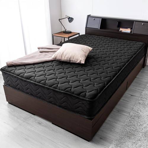 タンスのゲン マットレス ダブル 極厚22cm 高密度 736個 ポケットコイル 通気性 3Dメッシュ 二層ウレタン ニット生地 シックハウス対策済 ベッドマットレス ブラック 17800008(99117) 1枚目 画像