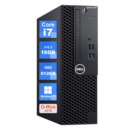【整備済み品】デル デスクトップOptiPlex 3050SFF又5050SFF高性能第7世代Corei7 7700 デスクトップPCWindows11 64bit/MS O-ffice 2019搭載 初期設定済/WIFI/Bluetooth/DP/HDMI/USB3.0/180日保証 (メモリ16GB+SSD512GB) 1枚目 画像