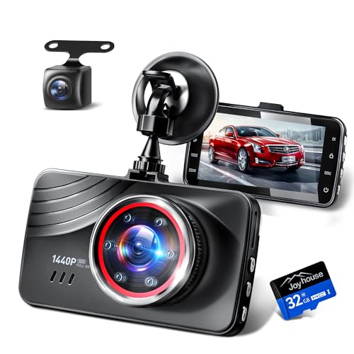 ドライブレコーダー 前後カメラ 【2025業界新登場&1440PフルHD】 ドラレコ IMX335センサー 赤外線暗視ライト 170度超広角 耐熱構造 小型ドラレコ 32GBカード付き 全国LED信号機対応＆ノイズ対策 3インチ液晶画面 HDR/WDR画像補正技術 駐車監視 動体検知 Ｇセンサー 上書き録画 緊急録画 操作簡単 日本語説明書付き 画像1