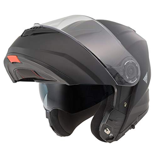 コミネ(KOMINE) バイク用 FL システムヘルメット マットブラック L HK-171 UVカットシールド 高強度ABSシェル インナーバイザー フルフェイス マグネットバックル 中間 画像
