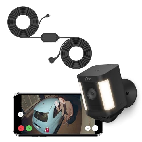 Ring Spotlight Cam Plus, Battery (リング スポットライトカム プラス バッテリーモデル) ブラック + 屋内/屋外兼用電源アダプター | Ring Homeプラン30日間無料体験 画像1