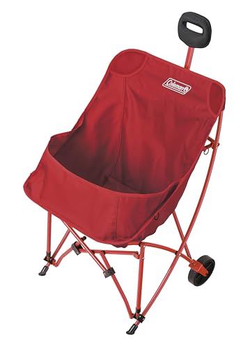 Coleman(コールマン) アウトドアワゴン兼チェア ワンマイルチェア(レッド) キャリーワゴン 耐荷重100kg 折りたたみ式 自立式収納 キャンプ 運動会 BBQ フェス ワンタッチ収束式 釣り 運搬50kg 中間 画像