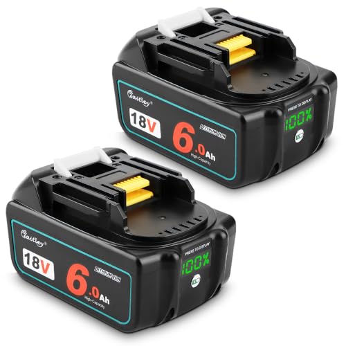 Waitley Mengriben マキタ互換バッテリー18V 6.0Ah ２個セット 6000mAh 多重保護機能搭載 BL1860B 電動工具用 バッテリー 大容量電池 BL1840 BL1850 BL1850B BL1860対応 デジタル％残量指示付 防塵カバー付き PSE、CEマーク取得済み 画像1