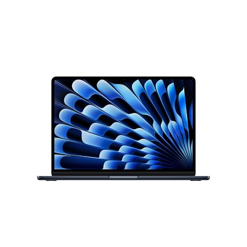 Apple 2025 MacBook Air M4 チップ搭載 13 インチノートブック: Apple Intelligence のために設計、13.6 インチ Liquid Retina ディスプレイ、16GBユニファイドメモリ、 256GB SSD ストレージ、12MP センターフレームカメラ、Touch ID - ミッドナイト 画像1