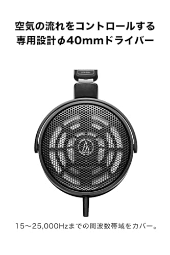 オーディオテクニカ ATH-R30x 開放型 モニターヘッドホン 有線 軽量【DTM 音楽鑑賞 楽器練習 電子ピアノ 6.3mmヘッドホン端子変換プラグ付き オープンバック スタジオモニター ヘッドホン】 中間 画像