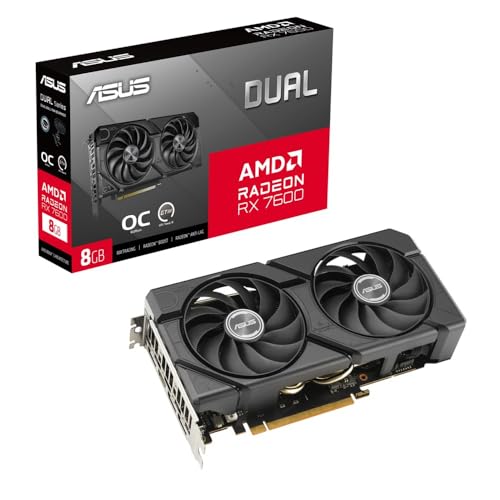 ASUS Dual Radeon RX 7600 EVO OC Edition 8GB GDDR6 ビデオカード/DUAL-RX7600-O8G-EVO 国内正規代理店品 画像1