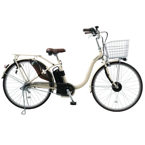 子供乗せ自転車 電動アシスト自転車 PROVROS(プロブロス) UNISON ユニゾン 26インチ シマノ内装3段 型式認定 前輪駆動 最大105km走行 公道可能【メーカー保証1年】P-263Epro (マットアイボリーホワイト) 1枚目 画像