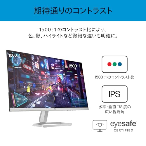 HP モニター 524sf 23.8インチ フルHD IPSパネル 非光沢 薄型ベゼル 100Hz 5ms HDMI VGA ブルーライトカット 角度調整 sRGB99% 300nits 高コントラスト比 ブラック(型番:94C18AA-AAAA) 中間 画像