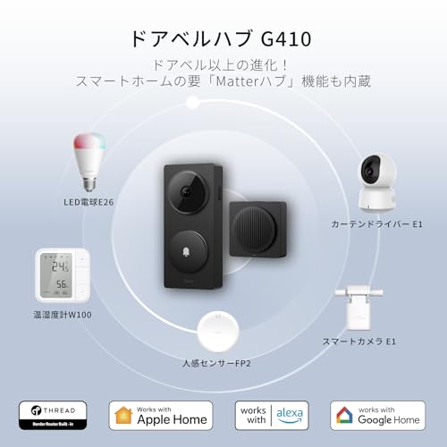 Aqara インターホン ドアホン ワイヤレス スマホ連動 ドアベルハブ G410 Matterハブ機能 Thread レーダー検知 ローカル認識 玄関防犯 見守り 2K 3MP F1.8 175度超広角 有線式 電池式 プライバシー保護 Alexa HomeKit GoogleHome Siri ローカルストレージ アラート 留守番 2.4GHz 5GHz Wi-Fi ブラック 最後 画像