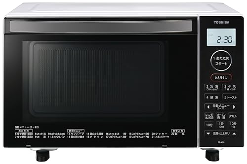 TOSHIBA(東芝) オーブンレンジ 18L ER-X18(W) ホワイト 250℃ 1段調理 フラットテーブル 電子レンジ microwave 温度センサー トースト機能付き 簡単お手入れ 小型 一人暮らし 新生活 新社会人 入学・入園 画像1