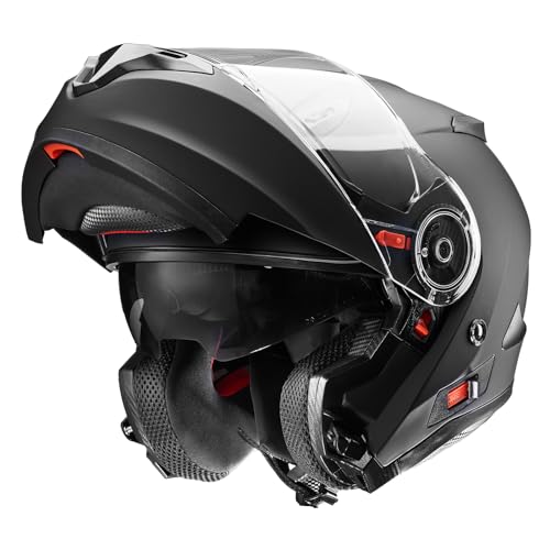 【国内SG/PSC正規品】 FUKUSEI バイクヘルメット フルフェイス インナーシールド付き システムヘルメット フリップアップ FF868 (マットブラック, XL) 画像1