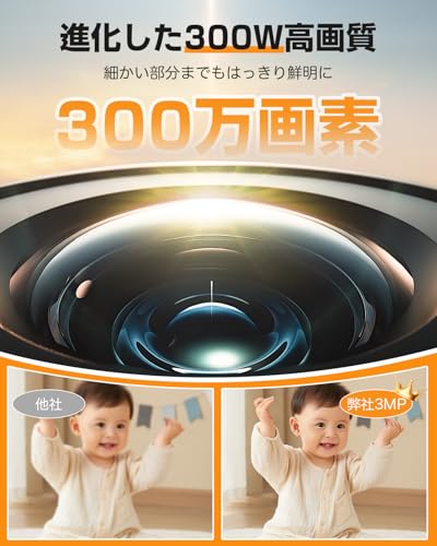 防犯カメラ【2025最新進化・見守りカメラ】ペットカメラ 室内用 iphone対応 1080PフルHD みまもりカメラ 赤外線暗視 双方向通話 300万画素 スマホ対応 動作検知 監視カメラ 室内 家庭用 犬/猫/赤ちゃん/高齢者 見守り 家族共有 ベビーカメラ 遠隔操作 警報通知 24時間録画 小型 ネットワークカメラ 中間 画像