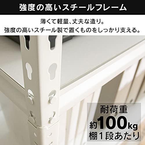 アイリスプラザ ラック スチールラック メタルラック 幅120cm 5段 STR-1200 ブラック 幅約120×奥行約46×高さ約183㎝ 中間 画像