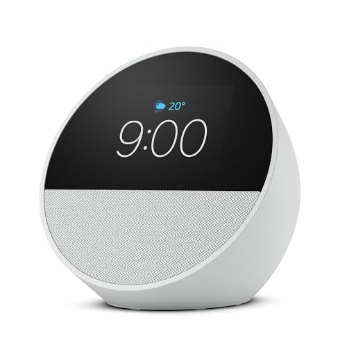 Echo Spot（2024年発売） - スマートアラームクロック with Alexa、鮮やかなサウンド | グレーシャーホワイト 画像1